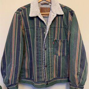 Levi’s — Vintage Striped Sherpa Lined Jacket — Size L